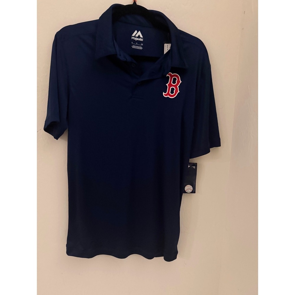 Men's Boston Red Sox Majestic Lightweight Polo (100% Polyester) Size Small- NWT